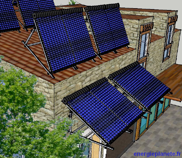 conception maison bioclimatique inclinaison panneaux solaires